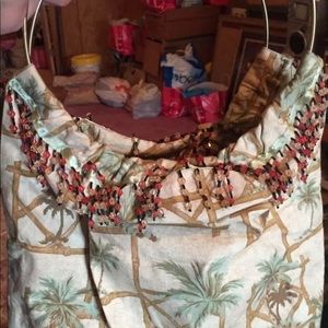 Palm tree purse with bead detailing